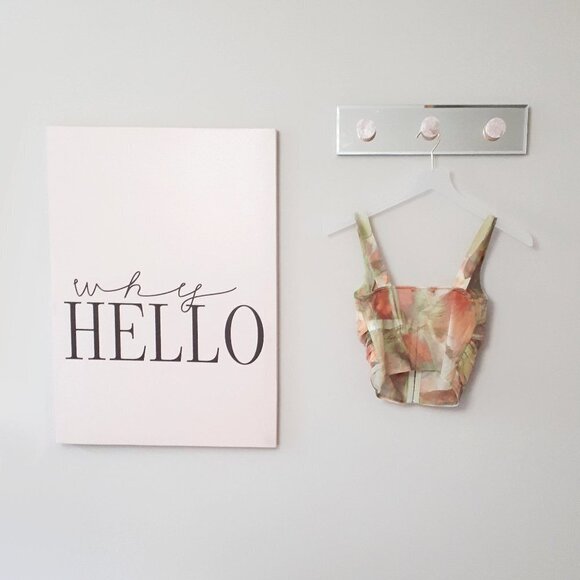 NWOT Zara multicoloured abstract printed tulle corset-inspired crop top, S - Picture 9 of 11